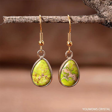 Fresh Start Jasper Teardrop Earrings-Your Soul Place